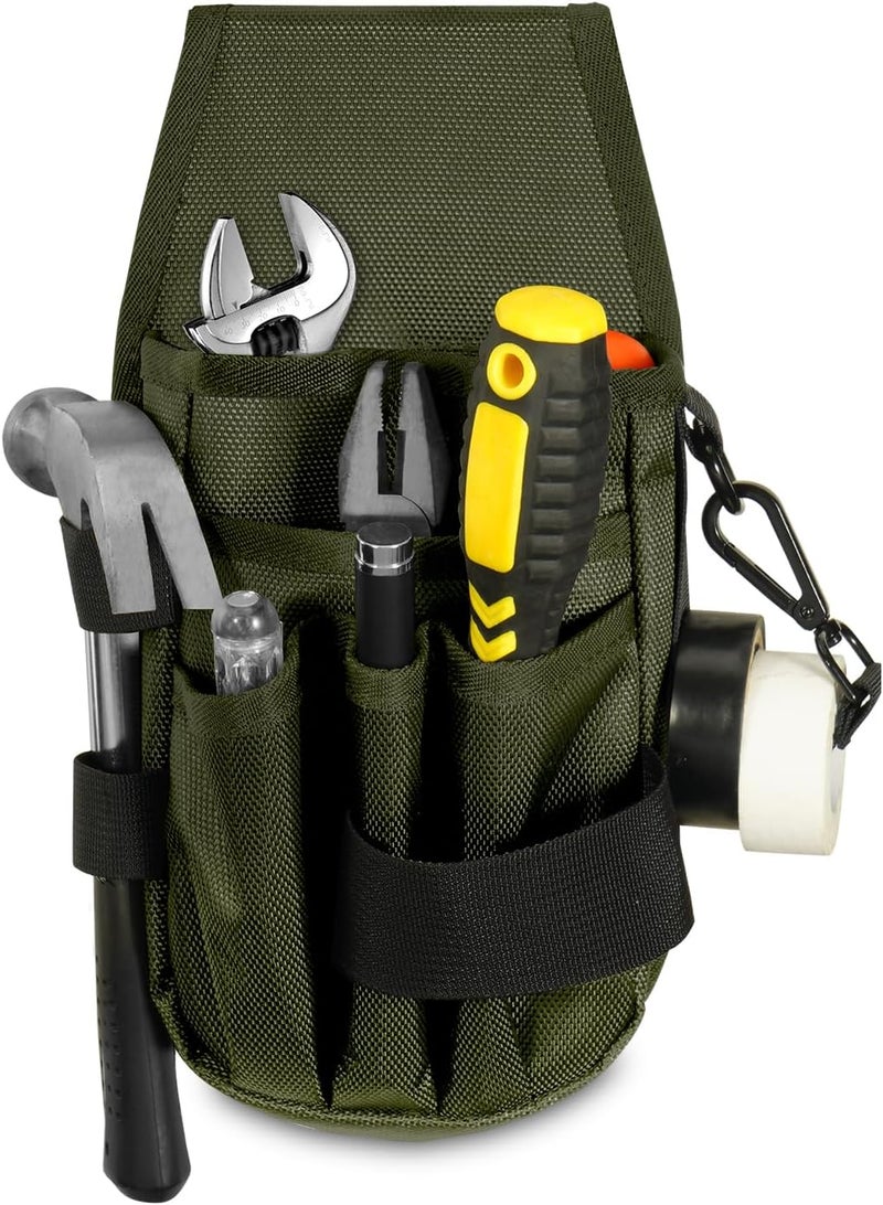 KENOBE 5-Pockets Tool Pouch, Black Tool Pouch Organization, Heavy-Duty Electrician Tool Pouches for Electrician, Carpenter, Construction, Technician, Side Belt Pouch, Small Electrician Holster - Image 2